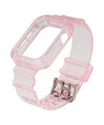 Ремінець Color Transparent для Apple Watch 44mm + Protect Case, Pink
