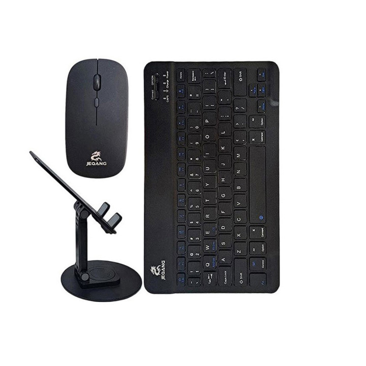 Беспроводная Клавиатура и Мышь JEQANG JB-986 BT keyboard + mouse + bracket, Black