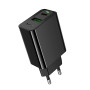 Мережевий зарядний пристрій Hoco CS94A Type-C PD20W / USB QC3.0, Black