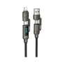Data - кабель Hoco U152 4 в 1 USB / Type-C to Lightning / Type-C PD3.1 240W 1.2m, Black