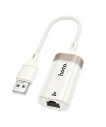 Переходник Hoco UA41 USB to Ethernet adapter (100 Mbps), Apricot