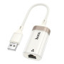 Перехідник Hoco UA41 USB to Ethernet adapter (100 Mbps), Apricot