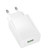 Мережевий зарядний пристрій Borofone BAS72A USB QC3.0 18W, White