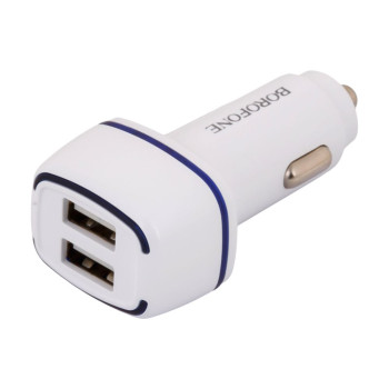 Автомобільний зарядний пристрій Borofone BZ14 2.4A cable USB to Lightning, White