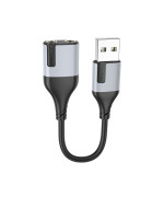 Переходник Borofone BV19 Creator 2-in-1 USB to 3.5mm, Black