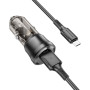 Автомобильное Зарядное Устройство Borofone BZ23 USB QC3.0 18W + cable Micro, Transparent black