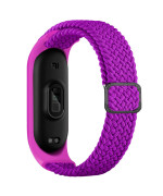 Ремінець Nylon для Xiaomi Mi Band 3 / 4 / 5 / 6 / 7 Elastic adjustment, Purple