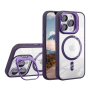 Чохол накладка TPU + PC + Metal Stand Case з MagSafe and Camera Lenses для iPhone 12 / 12 Pro dark purple