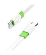 Data-кабель USB Borofone BX89 Union Type-C to Type-C 60W 3A 1m, White-green