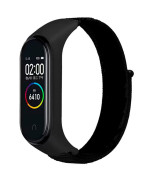 Ремешок Nylon для Xiaomi Mi Band 3 / 4 / 5 / 6 / 7, Black