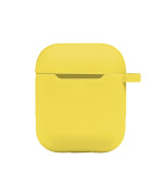 Чехол Silicone Case with hook для Airpods 1 / 2, Canary yellow