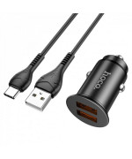 Автомобільний Зарядний пристрій Hoco NZ1 36W QC3.0 Type-C 1м, Black