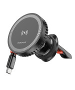 Автомобильный магнитный держатель Borofone BH207 Mona Magnetic Wireless 15W, Black