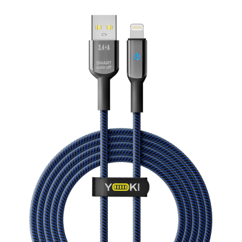 Data - кабель YOKI SMART YK-SM31 USB to Lightning 12W​ 2m, Black-Blue