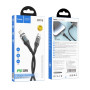 USB кабель Hoco U115 Transparent With Display PD20W Type-C to Lightning 1.2m, Black