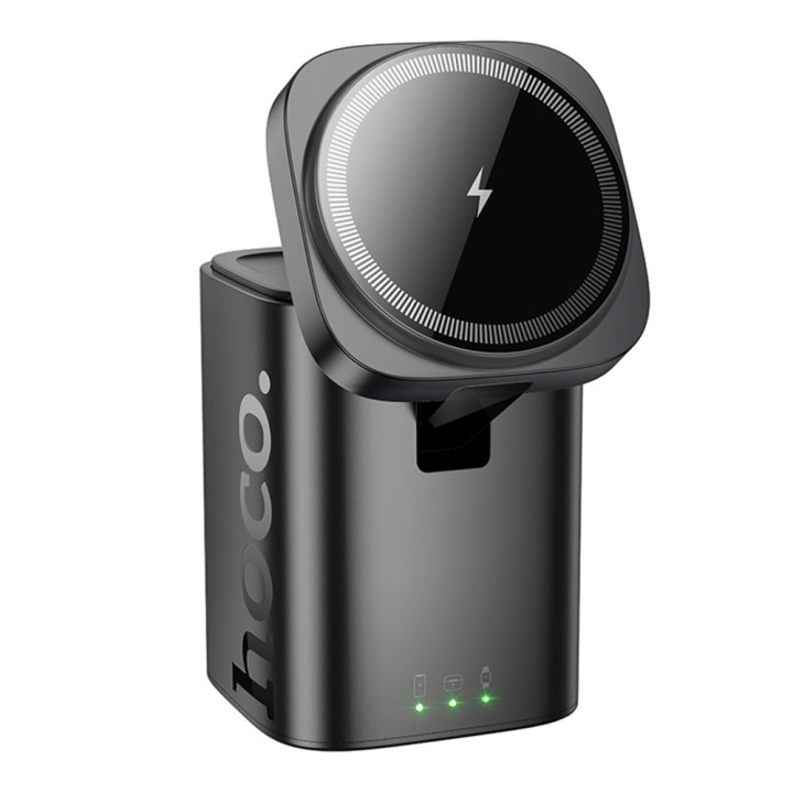 Бездротовий Зарядний Пристрій Hoco CQ20 3-in-1 15W Magnetic (iWatch), Black