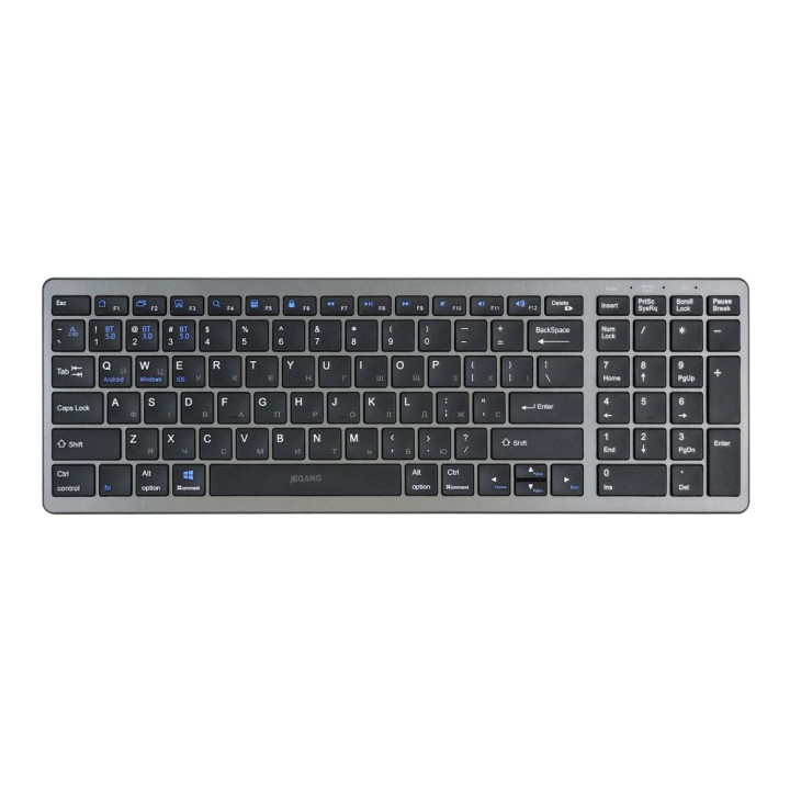 Бездротова bluetooth клавіатура JEQANG JB-387 2.4G, Gray