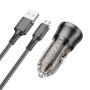 Автомобильное Зарядное Устройство Borofone BZ23 USB QC3.0 18W + cable Micro, Transparent black