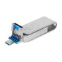 USB флешка OTG T&G 3&1 Lightning & Android 16gb Metal 007, Steel