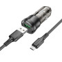 Автомобильное Зарядное Устройство Borofone BZ23 USB QC3.0 18W + cable Micro, Transparent black