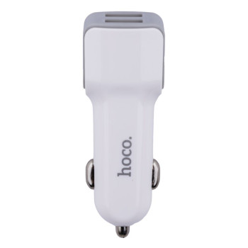 Автомобільний зарядний пристрій Hoco Z23 2USB, White