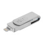 USB флешка OTG T&G 3&1 Lightning & Android 16gb Metal 007, Steel