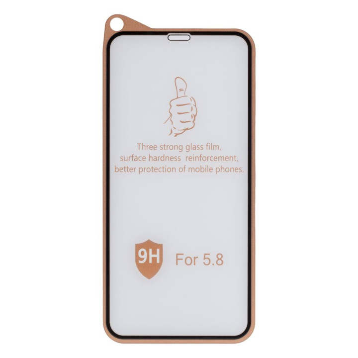 Защитное стекло 9H Design для Apple iPhone X / XS / 11 Pro, Black