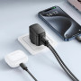 Мережевий зарядний пристрій Hoco CS62A 2USB-C PD / QC 45W GAN кабель Type-C to Type-C, Black