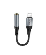 Переходник Hoco LS36A Lightning to AUX 3.5mm 12cm, Grey