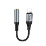 Перехідник Hoco LS36A Lightning to AUX 3.5mm 12cm, Grey