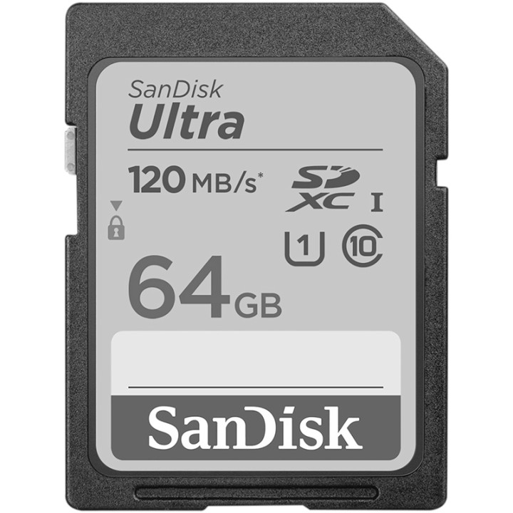 Карта памяти SDXC SanDisk Ultra 64Gb (UHS-1)(120Mb/s) Adapter