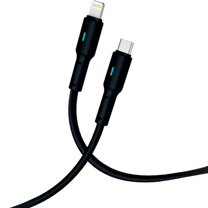 Кабель USB Gelius Lumin Lamp GP-UC100 Type-C to Lightning 2m (30W), Black