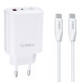 Сетевое зарядное устройство Gelius Stratus GP-HC068 45W Type-C / USB с кабелем Type-C to Type-C, White