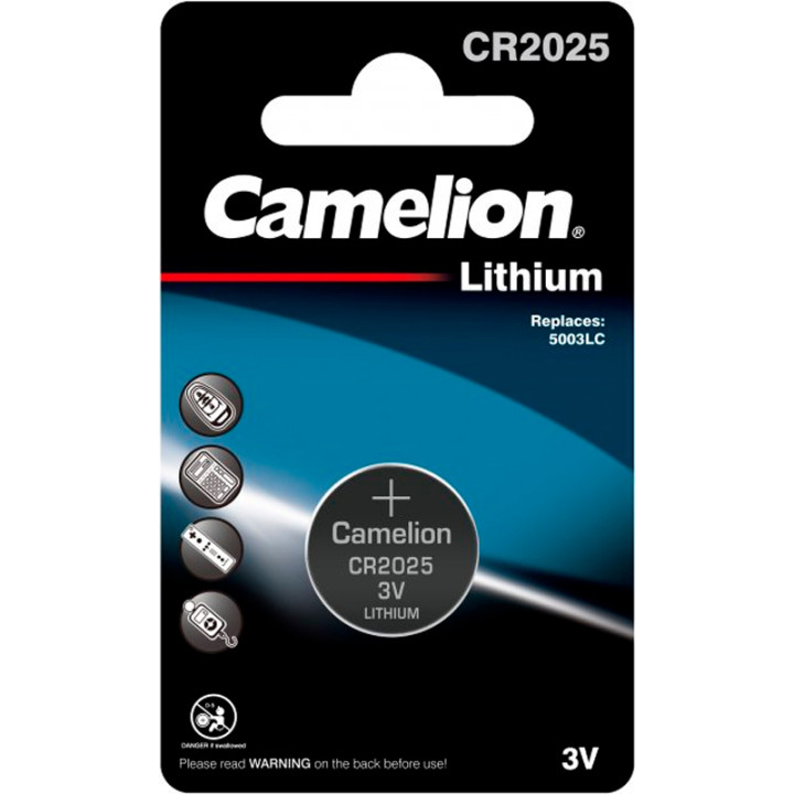 Батарейка CAMELION CR2025 Lithium (1шт на блістері)