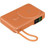 Зовнішній акумулятор Power Bank Gelius Fluxen GP-PBW120 із бездротовою зарядкою Qi2 15W 10000mAh, Orange