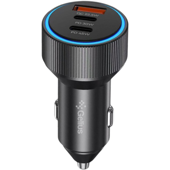 Автомобільний зарядний пристрій Gelius PowerRide GP-CC011 1USB / 2Type-C 60W, Black