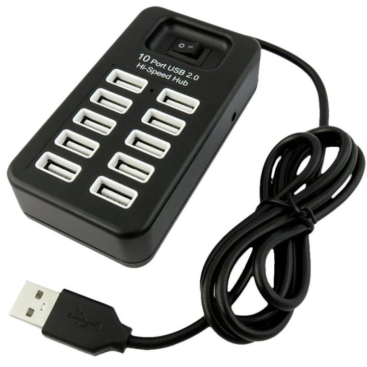 USB-хаб P-1603 10 USB 2.0, Black
