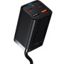 Зарядний пристрій Baseus 2USB/2Type-C GaN3 Pro Fast Charger 65W з кабелем Type-C to Type-C, Black