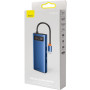 USB Хаб Baseus Metal Gleam Multifunctional 6-in-1 Type-C RJ45 Ethernet WKWG000003, Blue