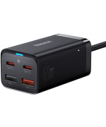 Сетевое зарядное устройство Baseus 2USB/2Type-C GaN3 Pro Fast Charger 65W с кабелем Type-C to Type-C, Black