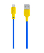USB кабель Gelius Full Silicon GP-UCN001M MicroUSB, Yellow/Blue