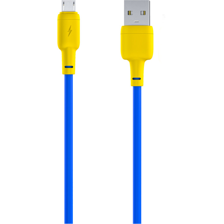 USB кабель Gelius Full Silicon GP-UCN001M MicroUSB, Yellow/Blue