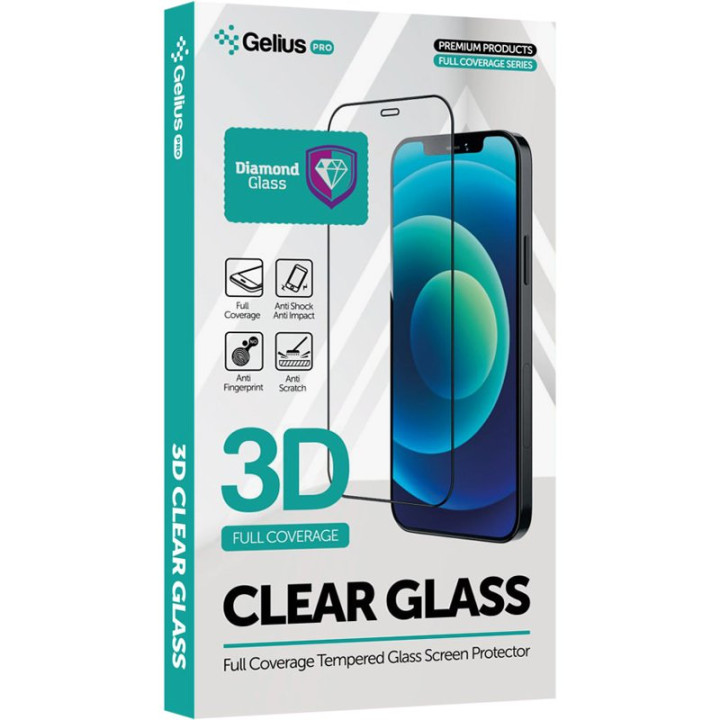 Защитное стекло Gelius Pro 3D Diamond для iPhone 15 Pro, Black