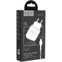 Сетевое зарядное устройство Hoco N4 Aspiring + кабель Type-C 2.4A 2USB, White
