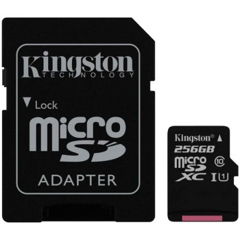 Карта памяти microSDXC KIngston Canvas Select Plus A1 256Gb  (UHS-1)(R-100Mb/s) + Adapter SD
