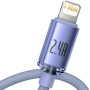 USB Кабель Baseus Crystal Shine Lightning 2.4A (CAJY000005) 1.2m, Purple