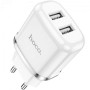 Сетевое зарядное устройство Hoco N4 Aspiring + кабель Type-C 2.4A 2USB, White