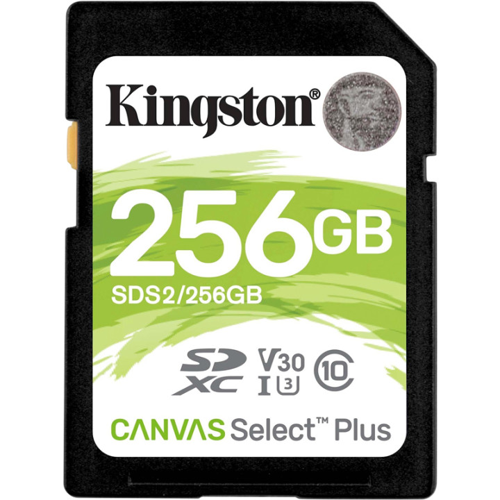 Карта памяти SDXC Kingston Canvas Select Plus V30 UHS-1 256Gb (R-100Mb/s)