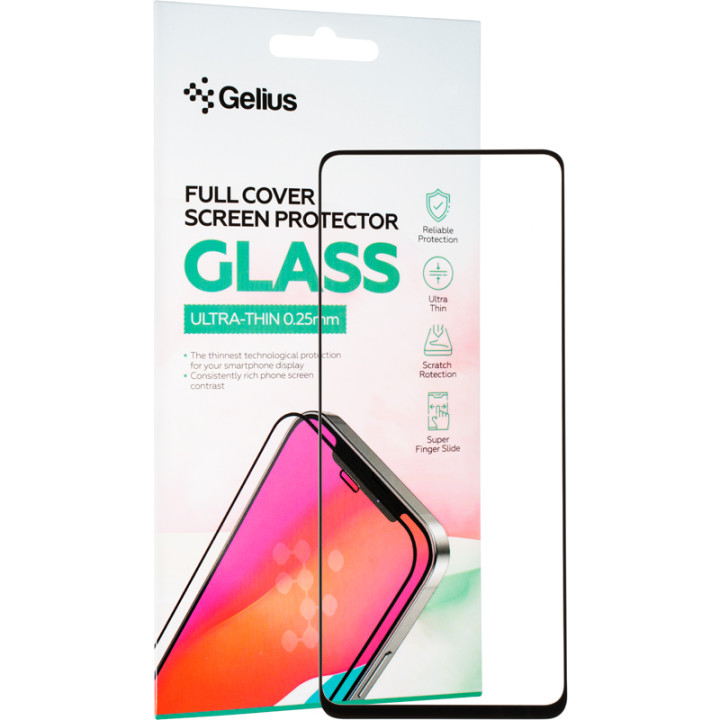 Защитное стекло Gelius Full Cover Ultra-Thin 0.25mm для Xiaomi Redmi Note 9 Pro / 9s, Black