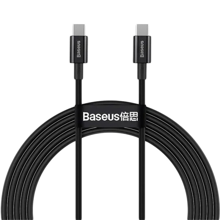 Data Кабель USB Baseus Superior Series Type-C / Type-C (CATYS-B01) 100W 1m, Black
